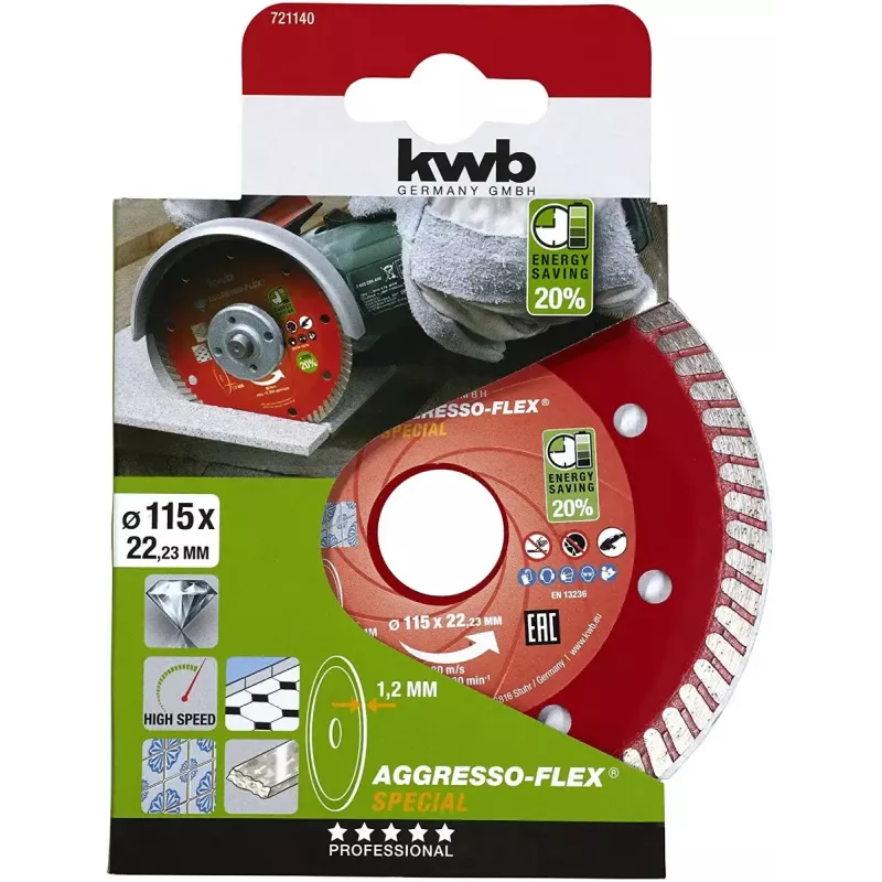 kwb 721140 Doorslijpschijf voor steen, 115 mm