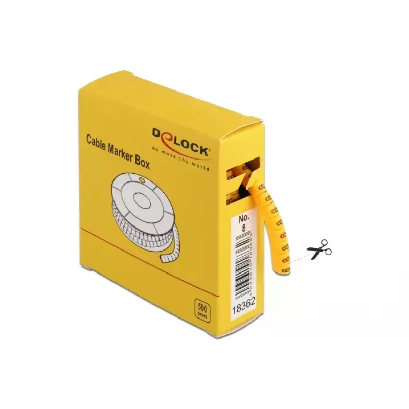 Kabelmarkeerder DeLOCK 18362 geel 500 stuks