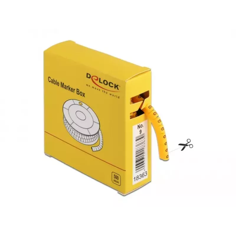 Kabelmarkeringsbox DeLOCK nr. 9 geel 500 stuks