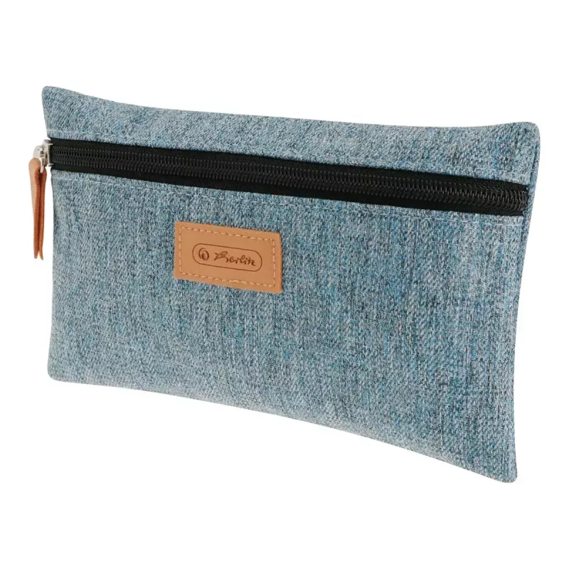 Zachte pennenzak Herlitz GREENline polyester grijs 210x15x123 mm