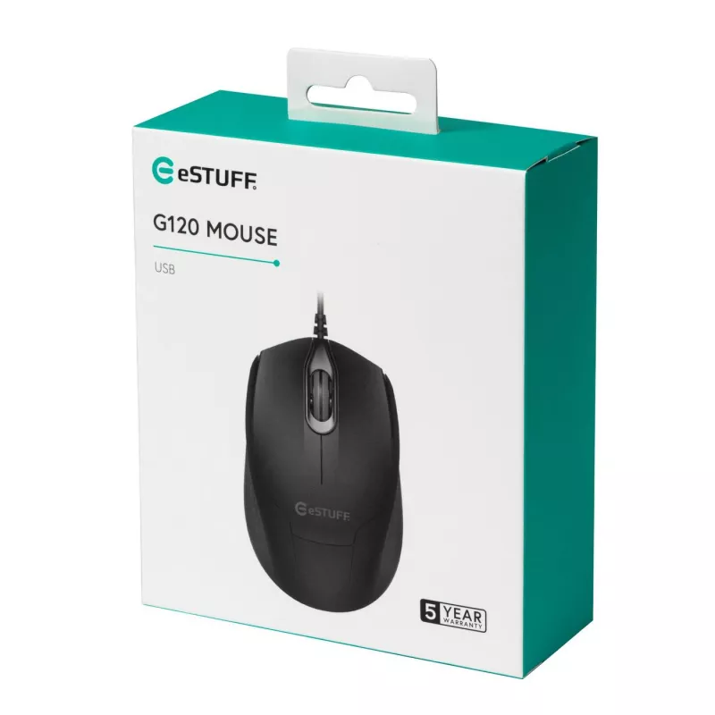 eSTUFF GLB213002 muis kantoor dubbelhandig USB Type-A optisch 1200 DPI