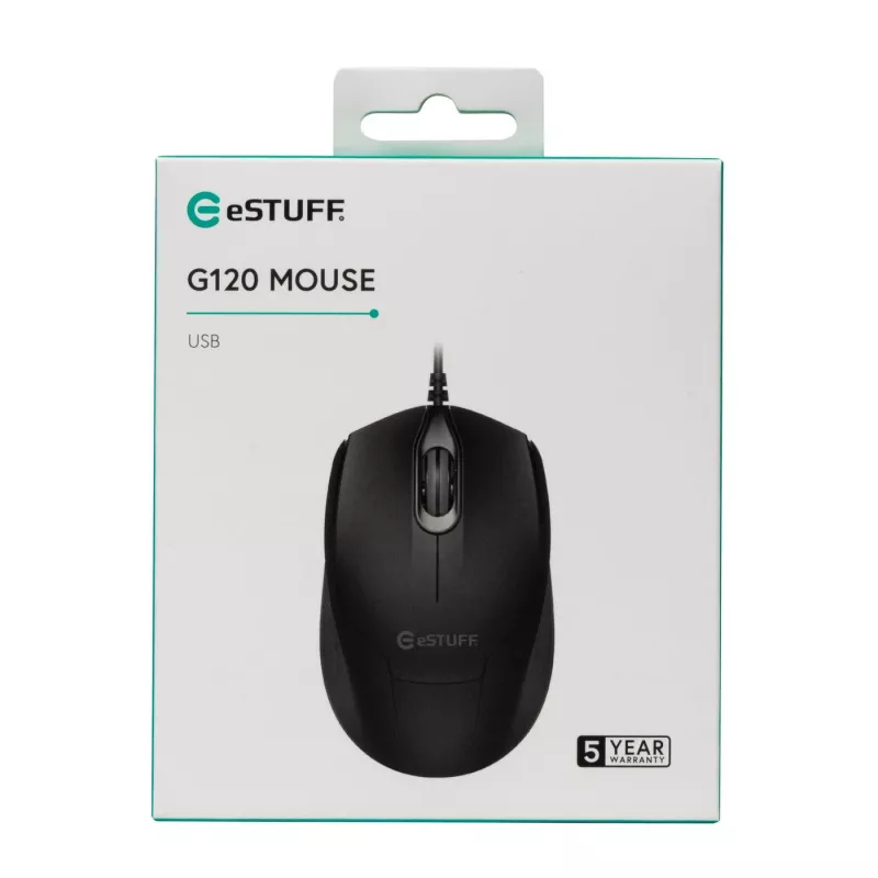 eSTUFF GLB213002 muis kantoor dubbelhandig USB Type-A optisch 1200 DPI