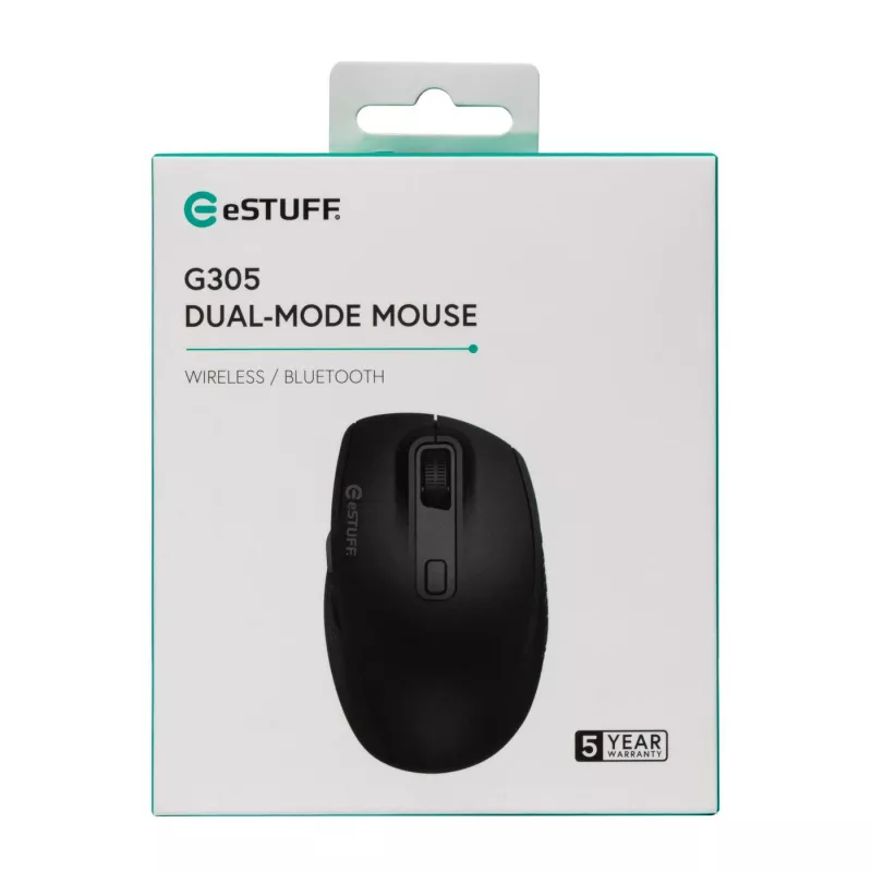 eSTUFF GLB214002 muis kantoor rechtshandig RF draadloos + Bluetooth IR-LED 1800 DPI