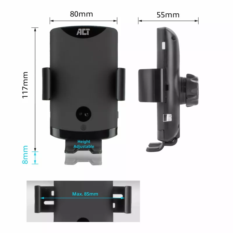 ACT automatische smartphone-autohouder AC9010 met draadloos laden