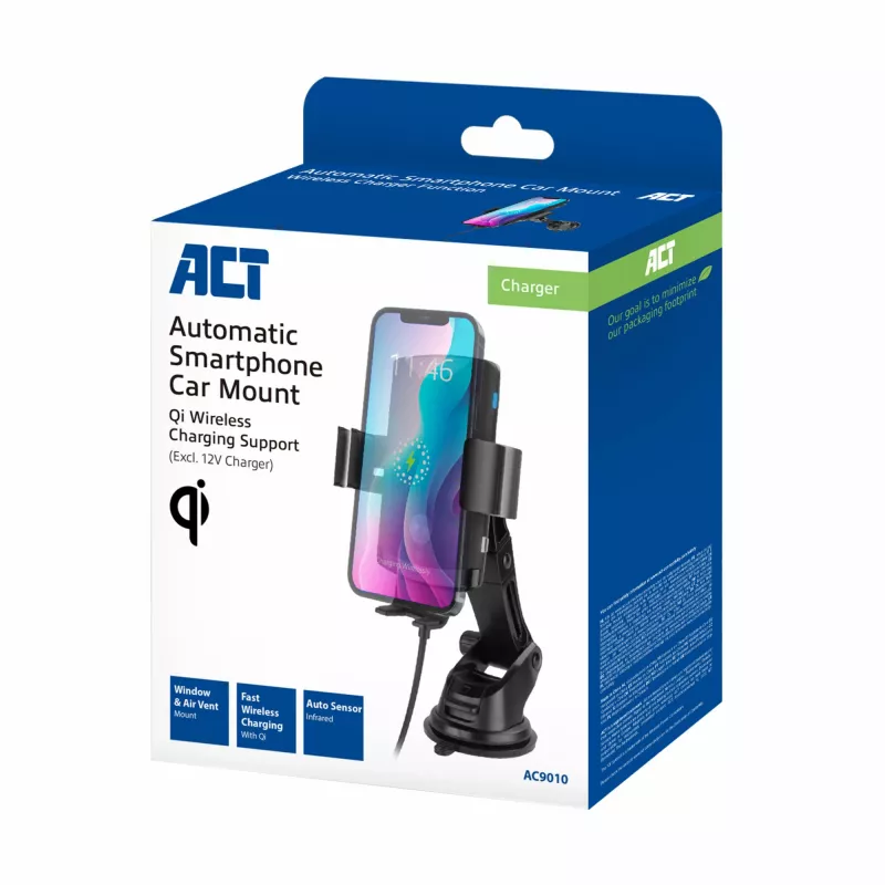 ACT automatische smartphone-autohouder AC9010 met draadloos laden