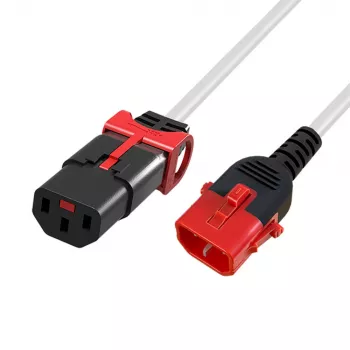 ACT stroomkabel C13 IEC Lock+ - C14 IEC Lock dual locking wit 2 m, PC3609