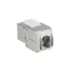 ACT Keystone Jack RJ45 CAT6 afgeschermd gereedschapsloos met shutter zilver-wit