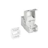 ACT Keystone Jack RJ45 CAT6 afgeschermd gereedschapsloos met shutter zilver-wit