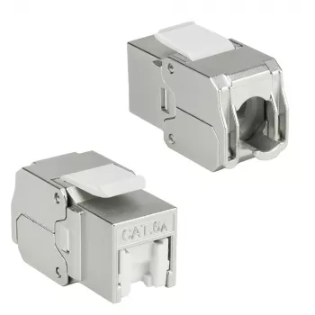 ACT Keystone-bus RJ45 CAT6A afgeschermd gereedschapsloos met stofkap