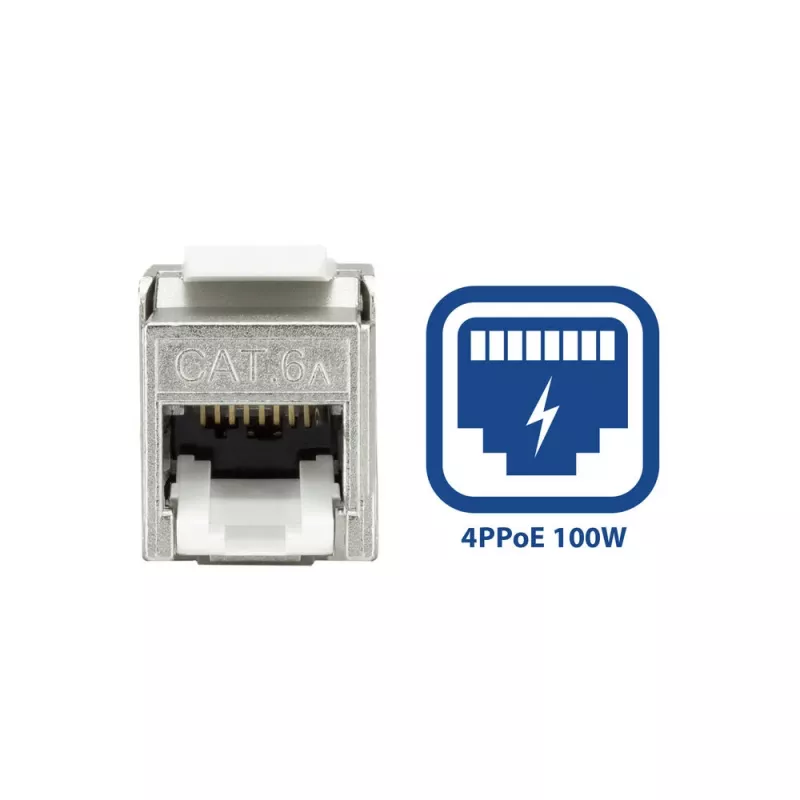 ACT Keystone-bus RJ45 CAT6A afgeschermd gereedschapsloos met stofkap