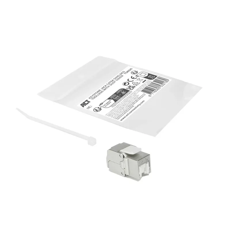 ACT Keystone-bus RJ45 CAT6A afgeschermd gereedschapsloos met stofkap