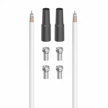 Coaxkabel Hama 00205043 40 m wit stekker 1 coax stekker 2 coax