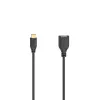 Hama Flexi-schlank USB-kabel USB 2.0 0,15 m USB C USB A zwart