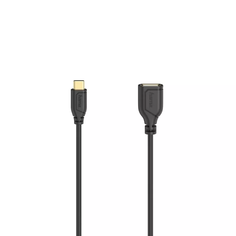 Hama Flexi-schlank USB-kabel USB 2.0 0,15 m USB C USB A zwart