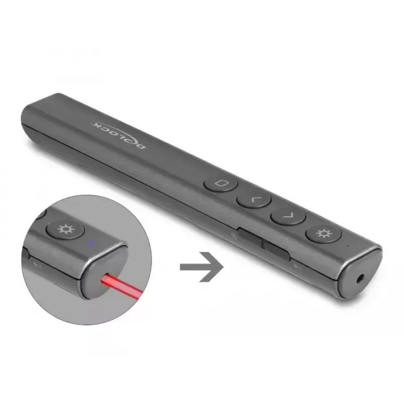 DeLOCK USB laserpresenter draadloos USB RF afstandsbediening rode laserpointer