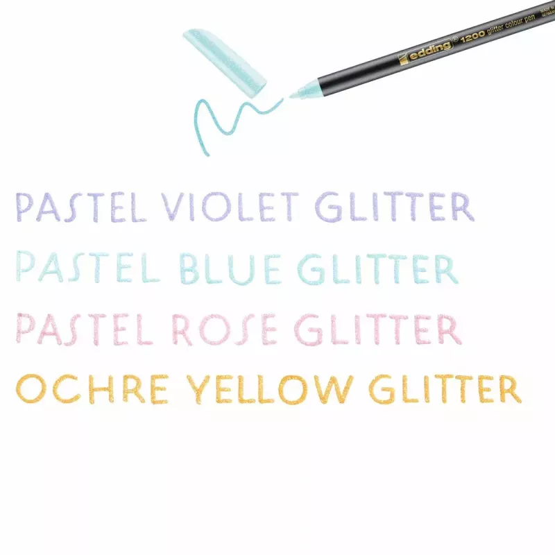Viltstift Edding 4-1200-4-3 blauw roze violet geel bullet tip