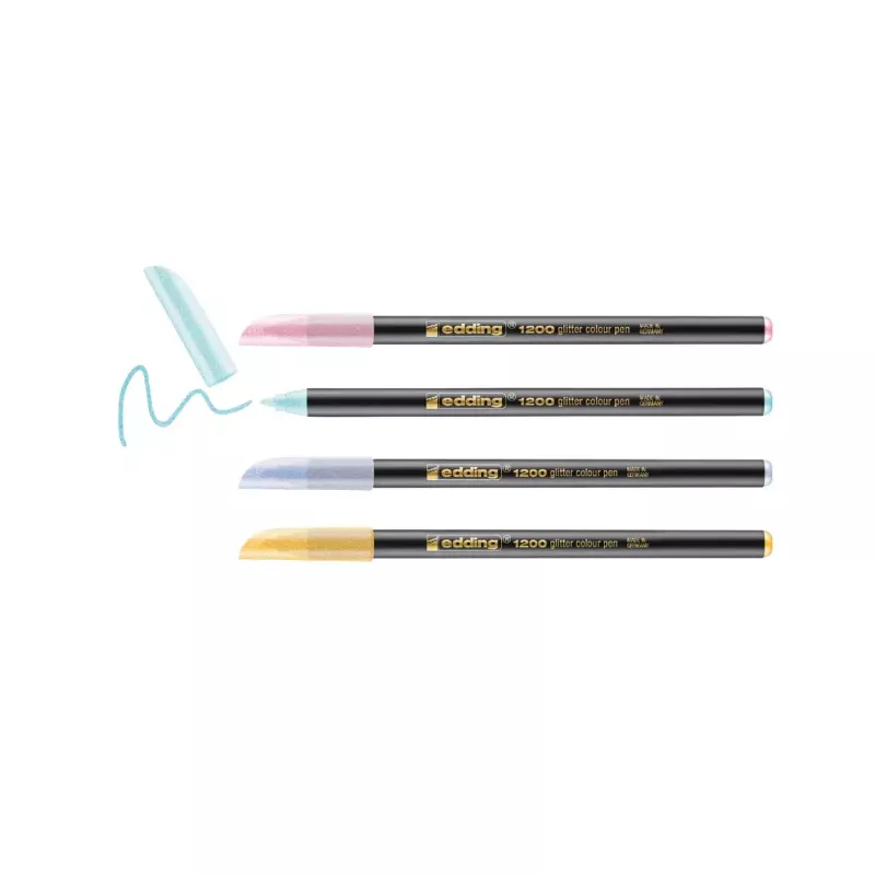 Viltstift Edding 4-1200-4-3 blauw roze violet geel bullet tip