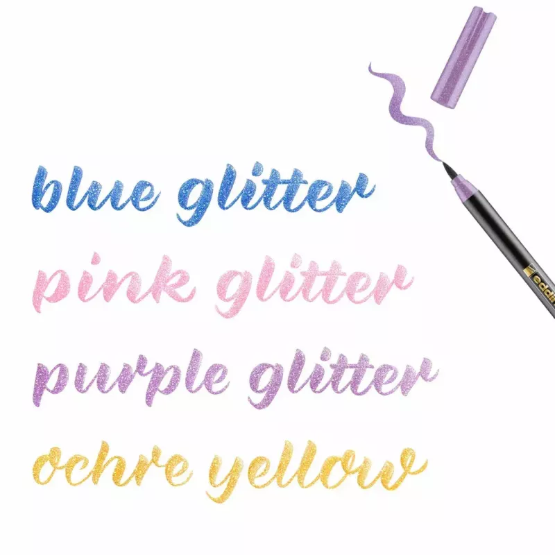 Viltstift Edding 4-1340-4-3 blauw oker roze lila pensselpunt
