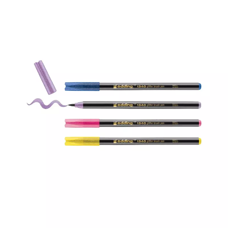 Viltstift Edding 4-1340-4-3 blauw oker roze lila pensselpunt