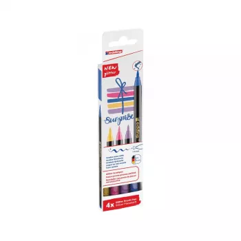 Viltstift Edding 4-1340-4-3 blauw oker roze lila pensselpunt