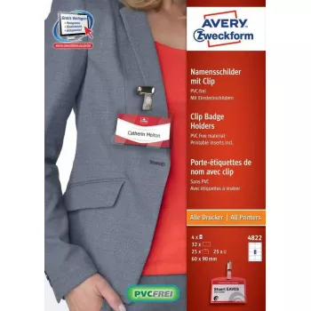 Niet-klevend etiket AVERY 4822 transparant wit rechthoekig 32 stk.