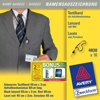 Avery-band zwart 4830 lengte max. 60 cm