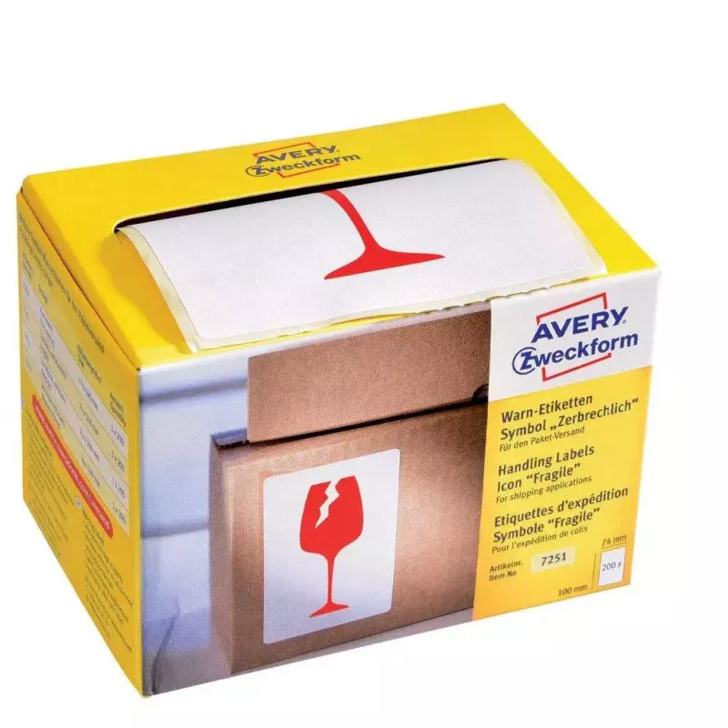 Zelfklevend etiket rechthoek AVERY 7251 blauw