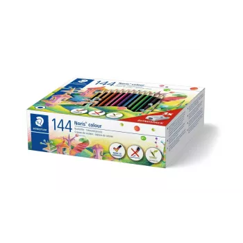 Staedtler Noris colour 185 kleurpotloden, 144 stuks, diverse kleuren (185 C144)
