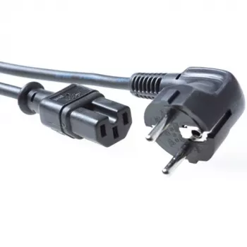 ACT stroomkabel netstekker CEE 7/7 stekker (haaks) - C15 zwart 1,5 m