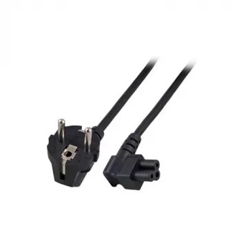 ACT Powercord stroomkabel CEE 7/7 stekker (haaks) - C5 (haaks) zwart 5 m