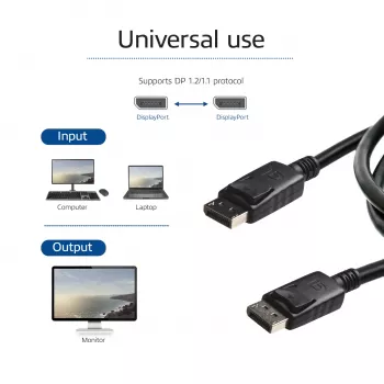 ACT 0,5 meter DisplayPort-kabel stekker – stekker, stroompin 20 verbonden