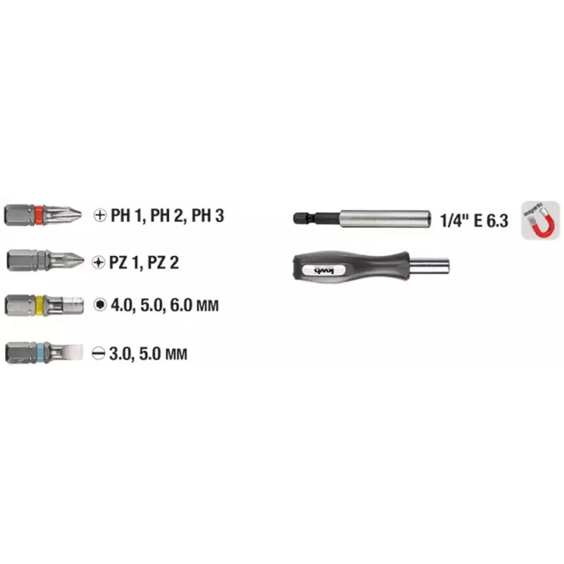 Schroefbitset KWB Industrial Steel Standard Handy Bit Box