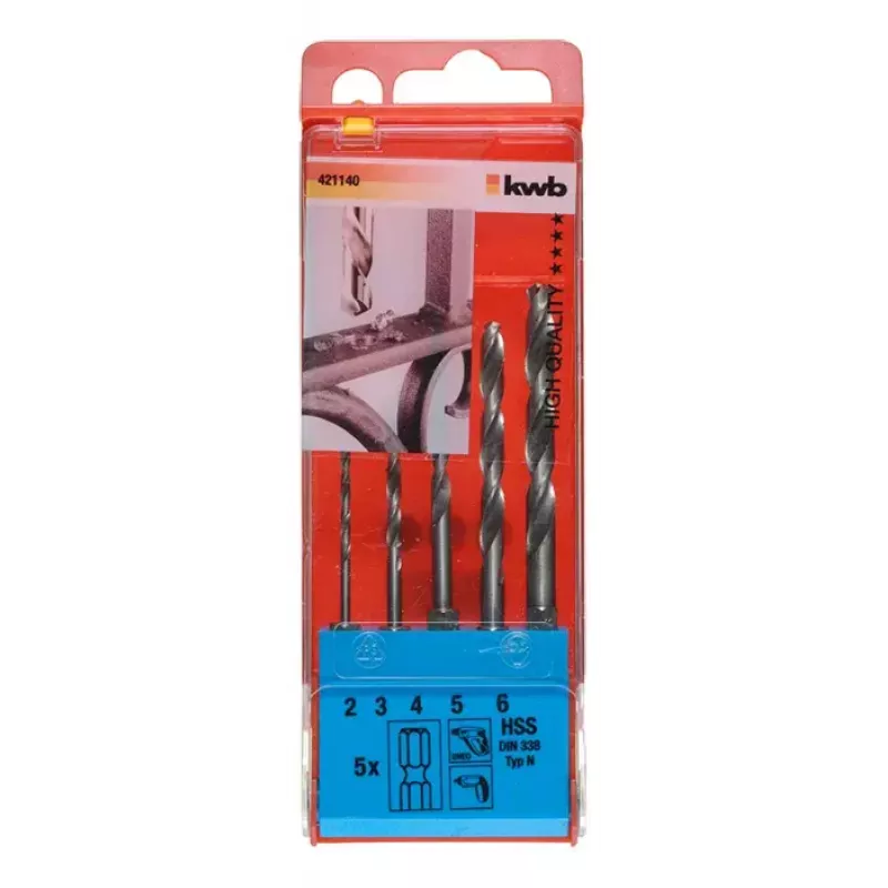 Spiraalboorset KWB 421140 5 stuks