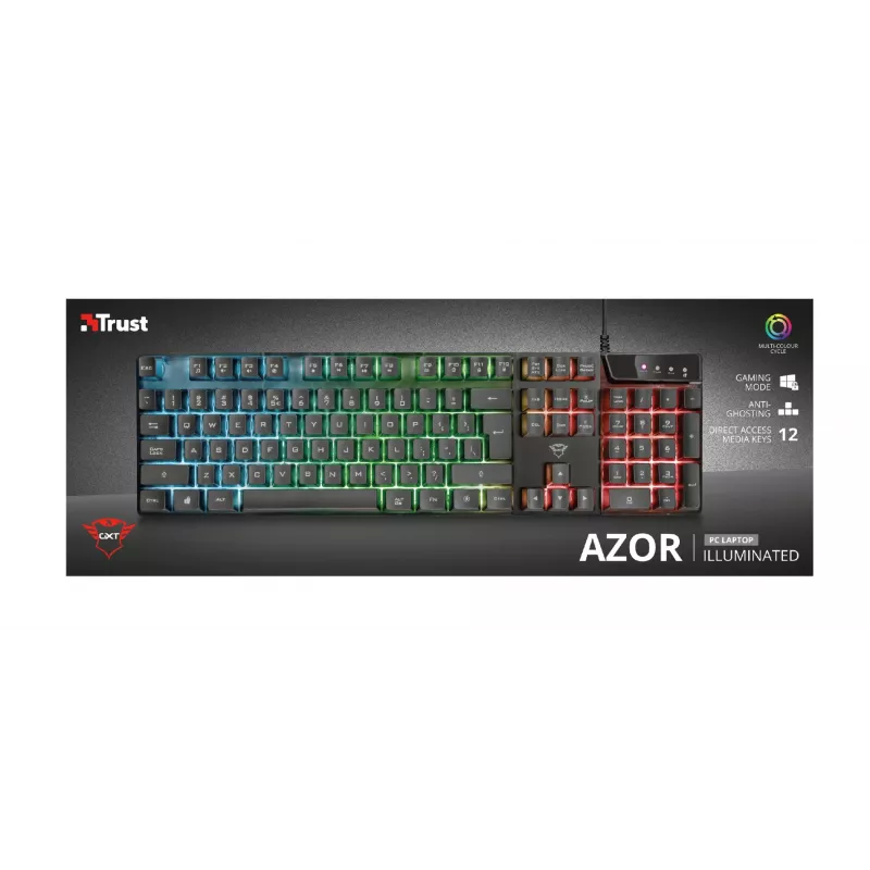 Trust GXT 835 Azor toetsenbord gaming USB Duits zwart