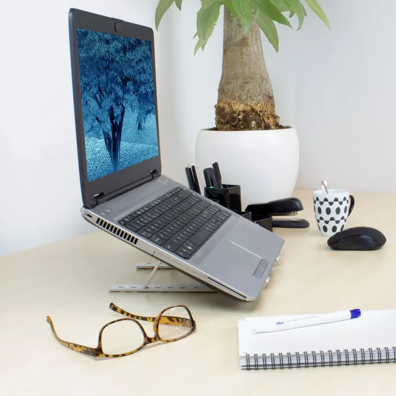 ACT opvouwbare laptopstandaard aluminium, 7-voudig in hoogte verstelbaar