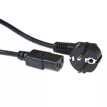ACT Netsnoer CEE 7/7 male (haaks) naar C13, zwart, 0,25 m (AK5253)