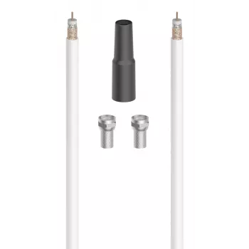 Hama digitale coaxkabel 10 m F-type zwart, metallic, wit