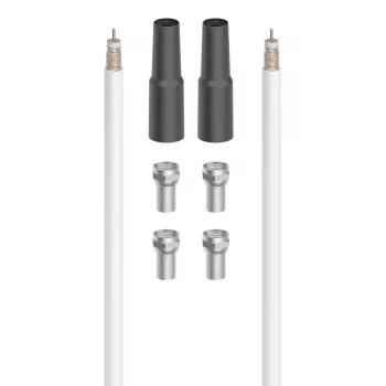 Hama Digitale Coaxkabel 20 m zwart, metaalkleur, wit