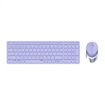 Rapoo 9750M toetsenbord muis inclusief draadloos Bluetooth QWERTZ Duits paars