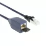 ACT blauw 10 meter LSZH S/FTP CAT6A MPTL verlengkabel met trekontlasting en RJ45-stekkers