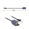 ACT blauw 10 meter LSZH S/FTP CAT6A MPTL verlengkabel met trekontlasting en RJ45-stekkers