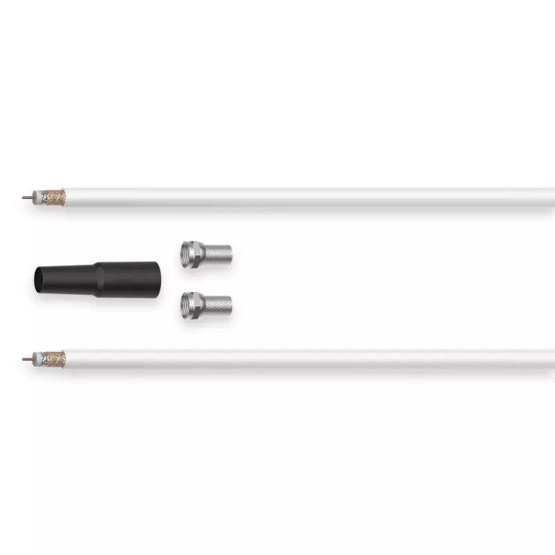 Hama 00179261 Coaxkabel 10 m zwart, metaalkleur, wit
