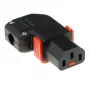 ACT C13 IEC Lock+ hermonteerbare linker of rechter haakse stekker zwart, PA130100RBK