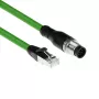 ACT Industrial 5,00 meter sensorkabel M12A 8-polig stekker naar RJ45-stekker, Ultraflex SF/UTP TPE-kabel, afgeschermd