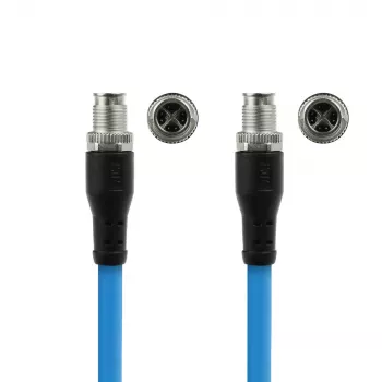 ACT Industrial 1,50 meter sensorkabel M12X 8-polig stekker naar M12X 8-polig stekker, Superflex SF/UTP TPE-kabel, afgeschermd