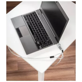 Hama Nano Laptop-cijferslot, 4-cijferig, koolstofstaal, zilver