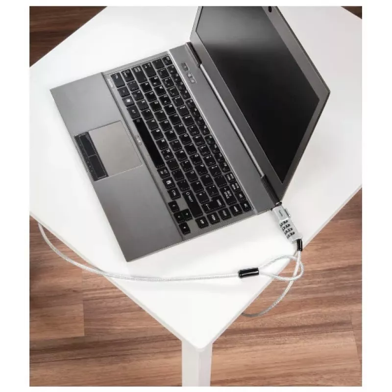 Hama Nano Laptop-cijferslot, 4-cijferig, koolstofstaal, zilver
