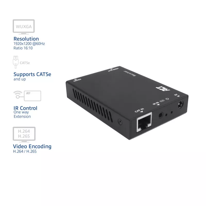 ACT AC7853 receiver HDMI via CATx – ontvanger voor HDMI-signaal via ethernet tot 150 m