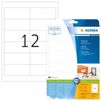 Zelfklevend printeretiket HERMA Labels Premium A4 97x42,3 mm