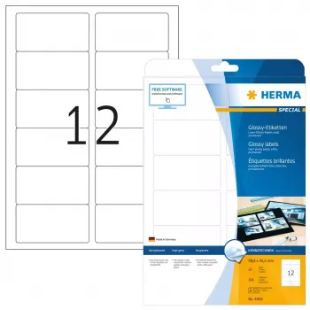 Zelfklevend printeretiket HERMA Labels A4 88,9x46,6 mm